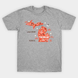 Michigan Illustrated Map T-Shirt